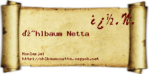 Öhlbaum Netta névjegykártya